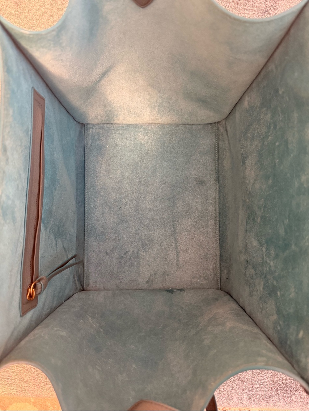 Celine Grained Calfskin Medium Phantom Luggage in Ocean - Picture 5 of 9